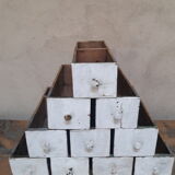 Lot 10 tiroirs anciens atelier poignées bronze