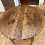 Rustic Wooden Shutter Round Dining Table Vintage Wooden Legs