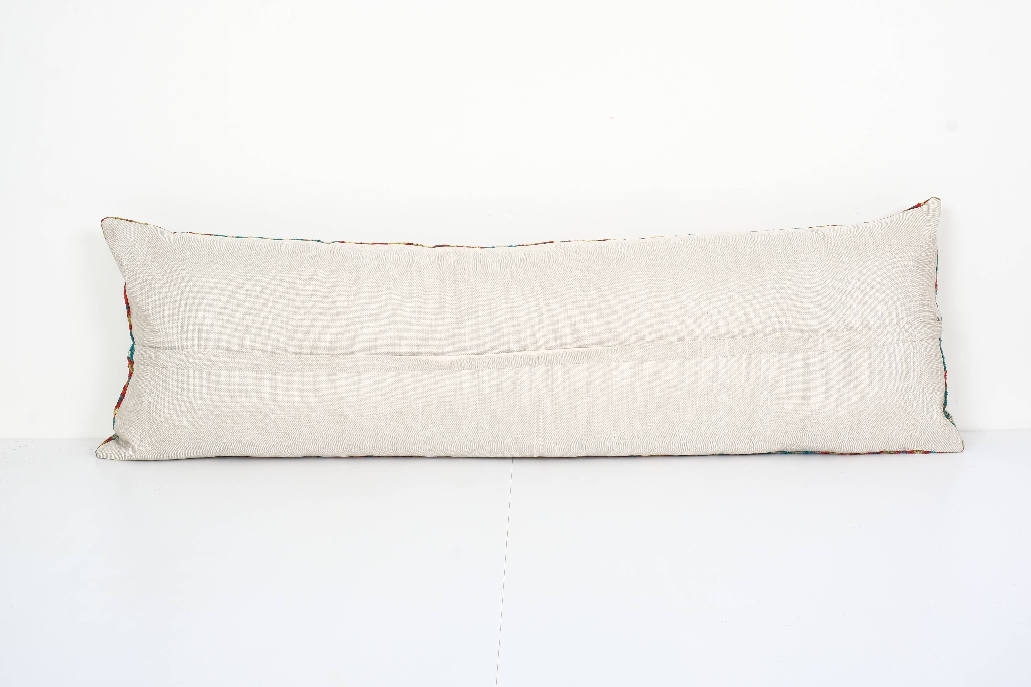 Ikat extra long velvet pillow cover - silk ethnic velvet bench pillow cover - ethnic decorative