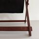 Support stand for mid-century teak and suede magazines and newspapers, 1960, Germany.