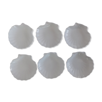 6 Raviers cups form shell Scallop porcelain oven Emile Henry culinary