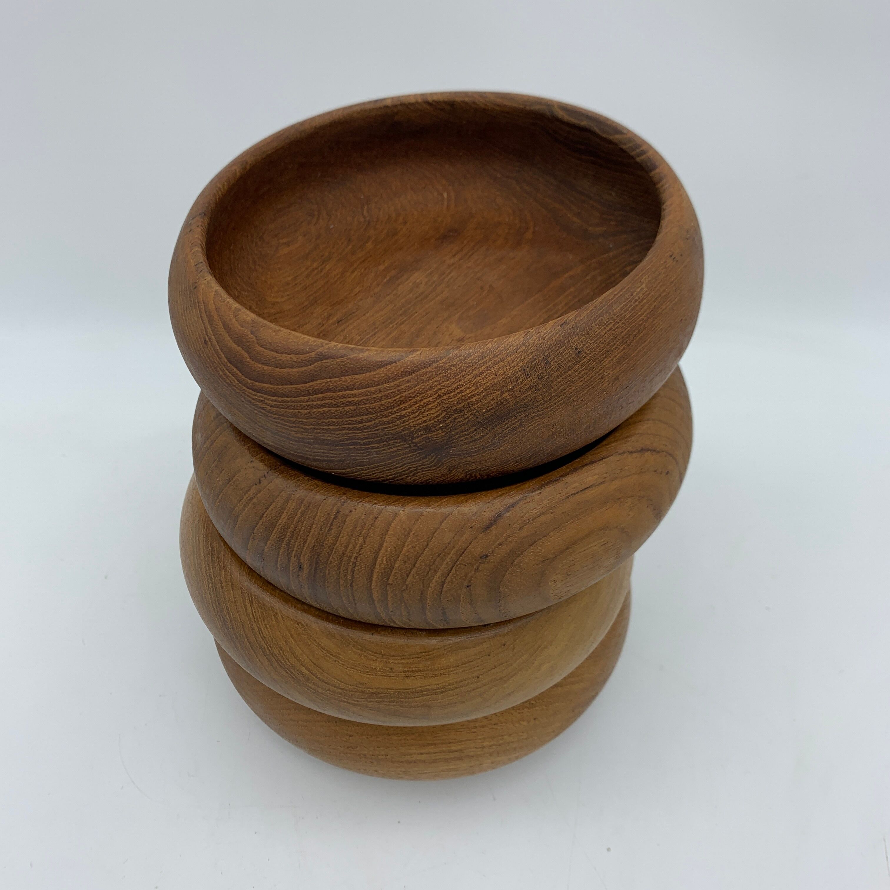 Lot of 4 bowls in Scandinavian teak teak style