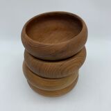 Lot of 4 bowls in Scandinavian teak teak style