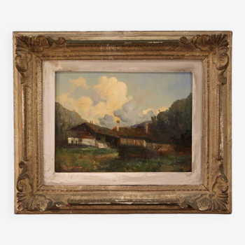 Mountain landscape painting from the 20th century