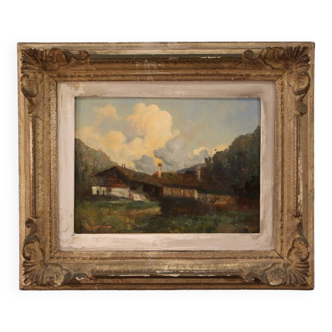 Mountain landscape painting from the 20th century