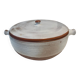 LARGE COVERED DISH SANDSTONE BY PUISAYE JEANNE AND NORBERT PIERLOT 1960