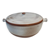 LARGE COVERED DISH SANDSTONE BY PUISAYE JEANNE AND NORBERT PIERLOT 1960