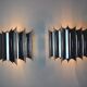 Pair of Raak wall lamps, space-age chrome design, Germany, 1970