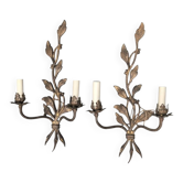 Paire de grandes appliques attribuées à Maison Baguès, Paris, circa 1966