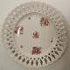 Set of 9 OPENWORK porcelain DESSERT PLATES hand painted in the style of SAXE