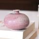 Pink and white ceramic vase, 70s