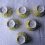 Art Deco style iridescent yellow porcelain coffee service