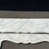 Louis XV style Pompadour fireplace in white marble