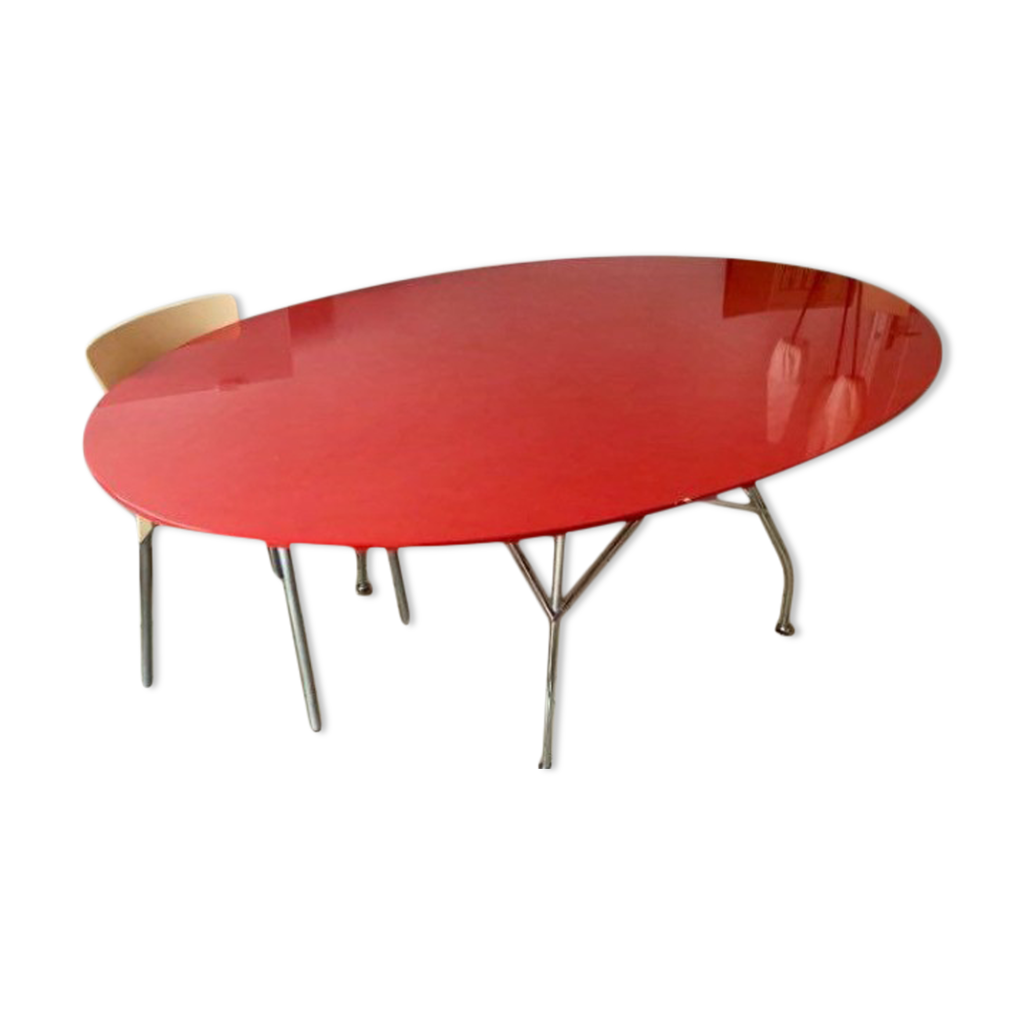 Table à manger ovale rouge Kartell | Selency