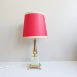 Table lamp made of brass and onyx