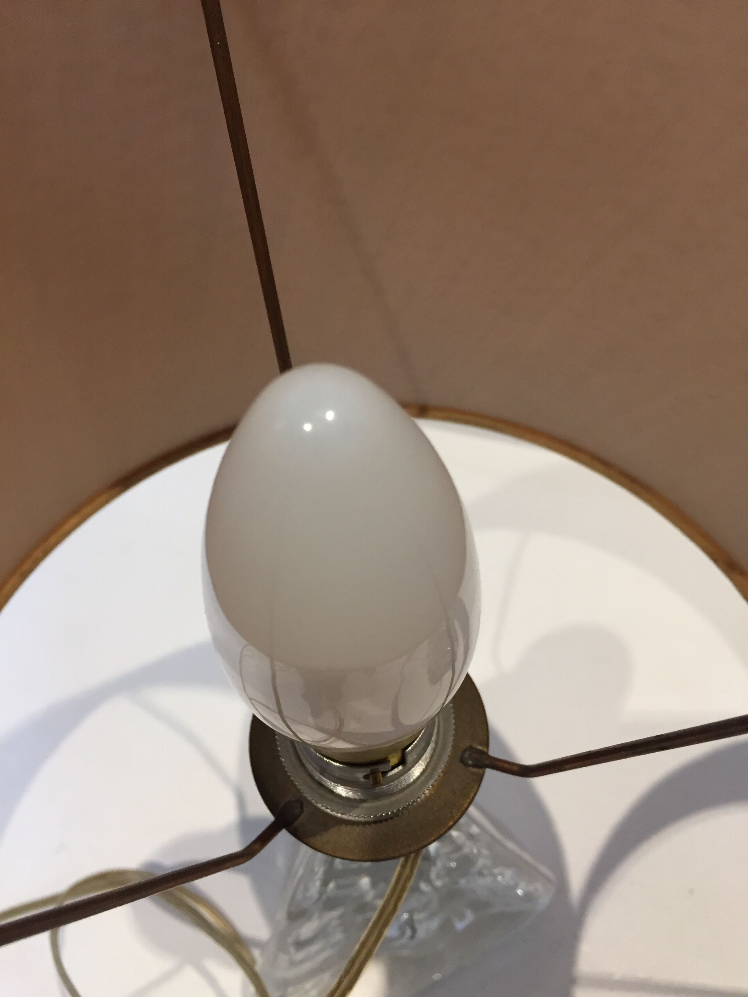 Paire lampes chevet cristal 1970