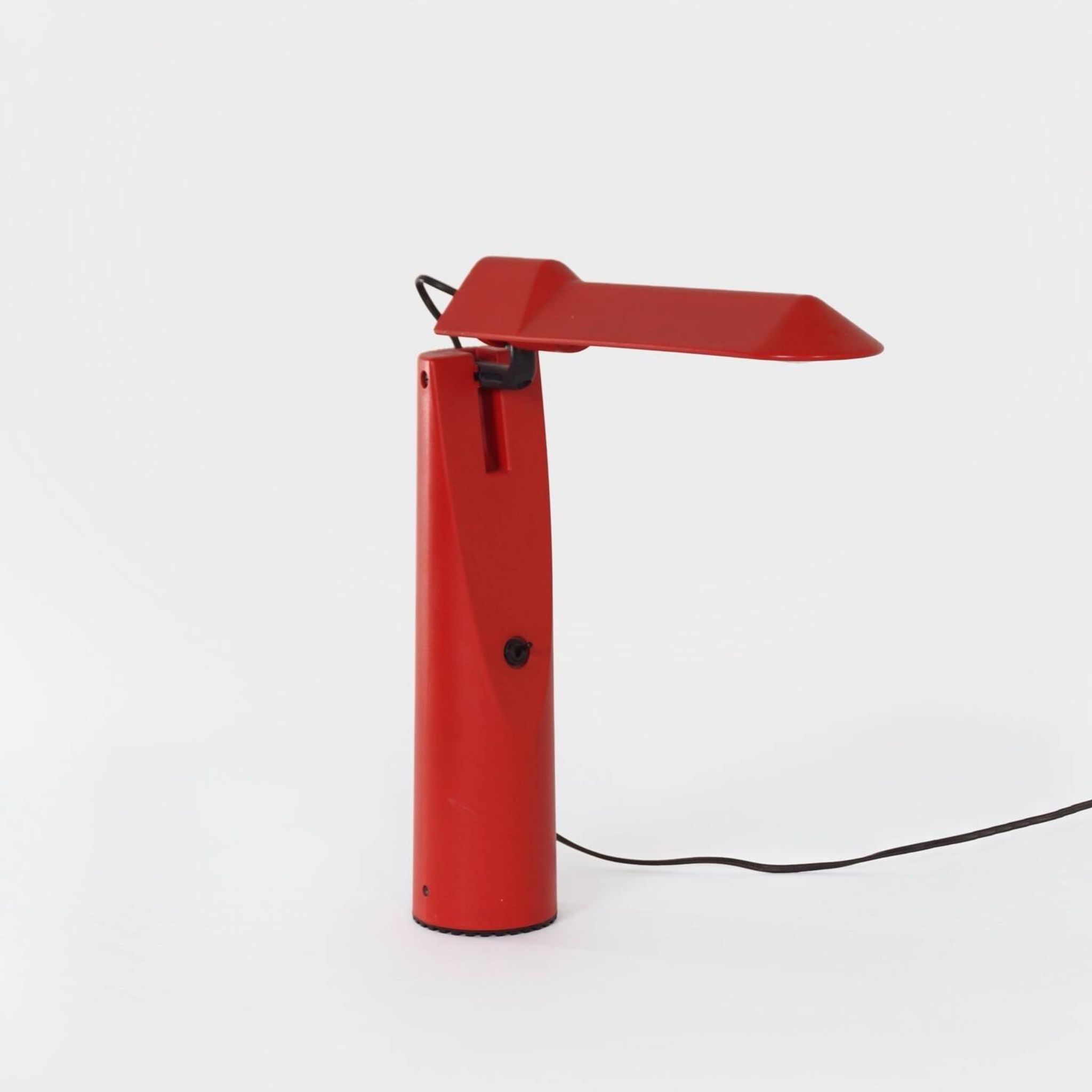 Red picchio desk lamp by isao hosoe for luxo, 1980s