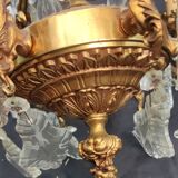 Lustre en bronze pampilles et décor anges