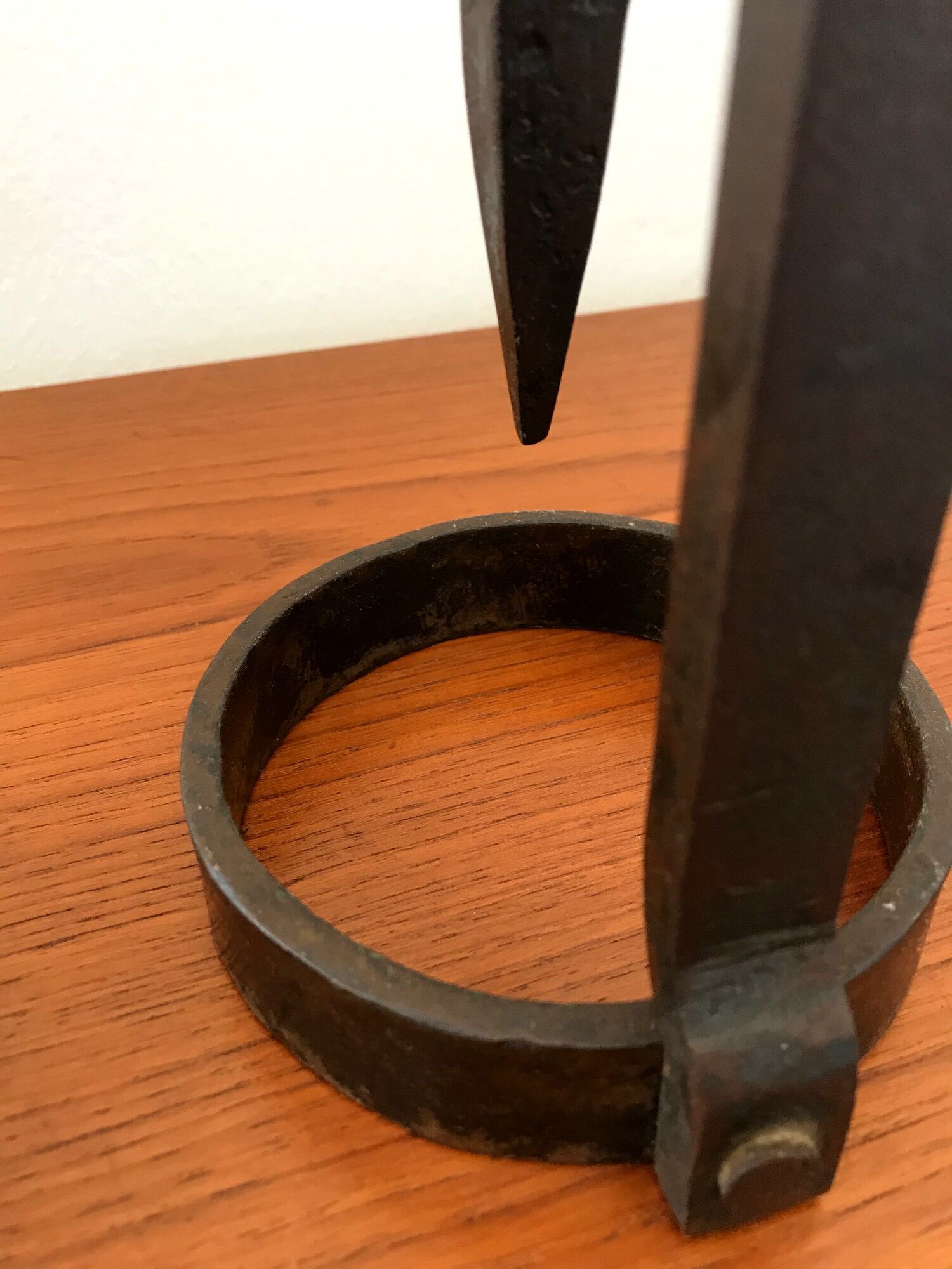 Wrought iron candlesticks brutalist art 70s