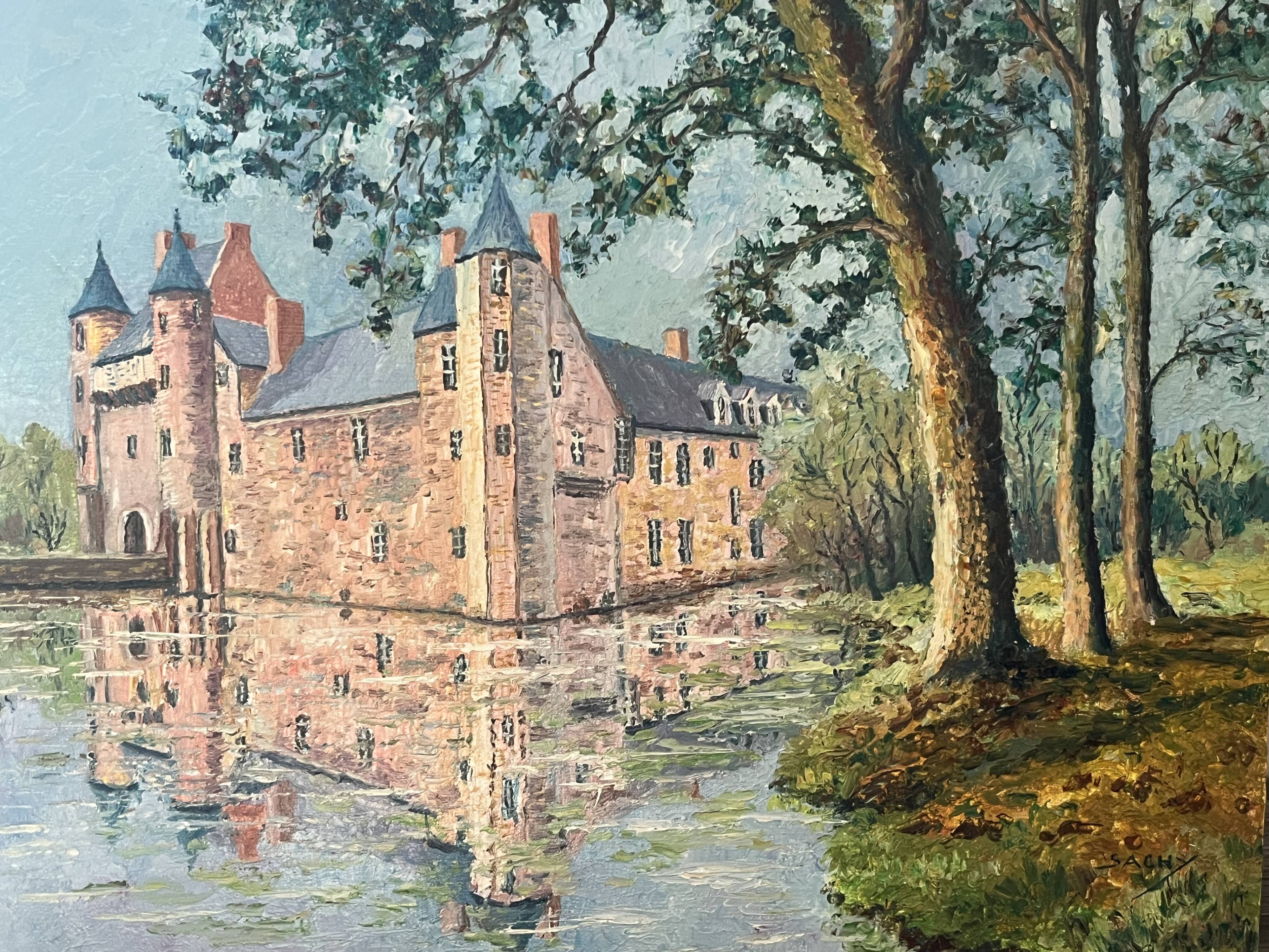 Francis Sachy "Château de Trécesson, Morbihan" oil on panel