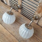 Antique Clichy glass wall lights