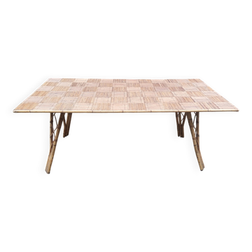 Table en bambou attribuée à Audoux Minet