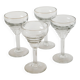 Set of 4 moulded glass wine glasses, 1920