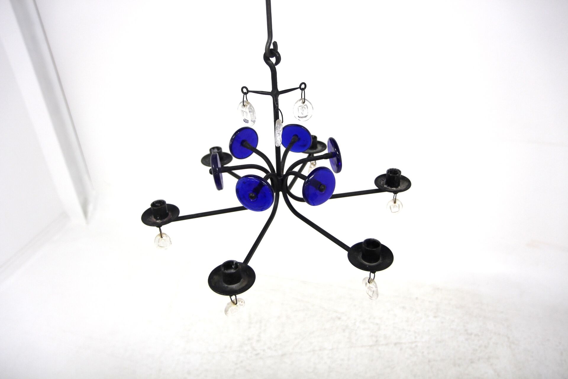 Glass chandelier, Erik Höglund, For Boda Glasbruk & Smide, Sweden, 1970