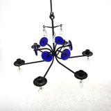 Glass chandelier, Erik Höglund, For Boda Glasbruk & Smide, Sweden, 1970