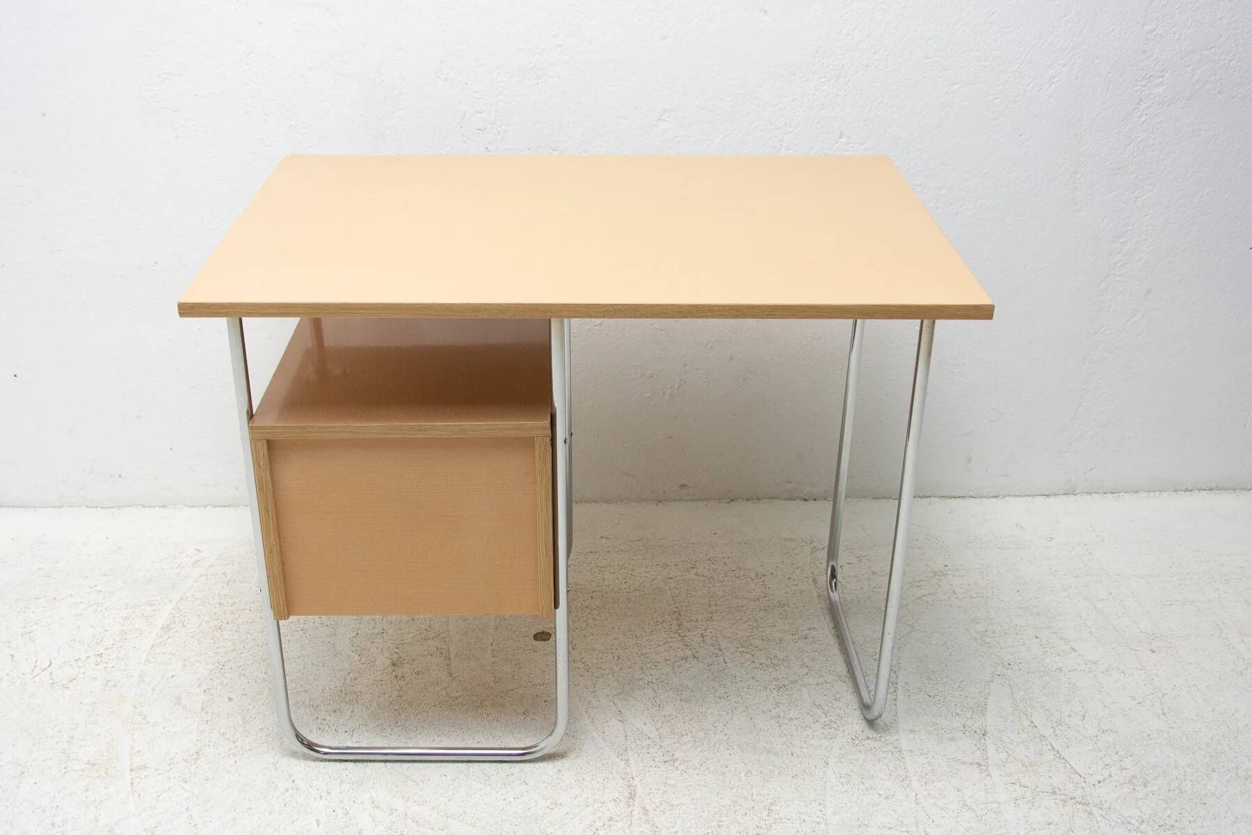 Writing desk, mid-century chrome and formica desk, 1950s, Czechoslovakia