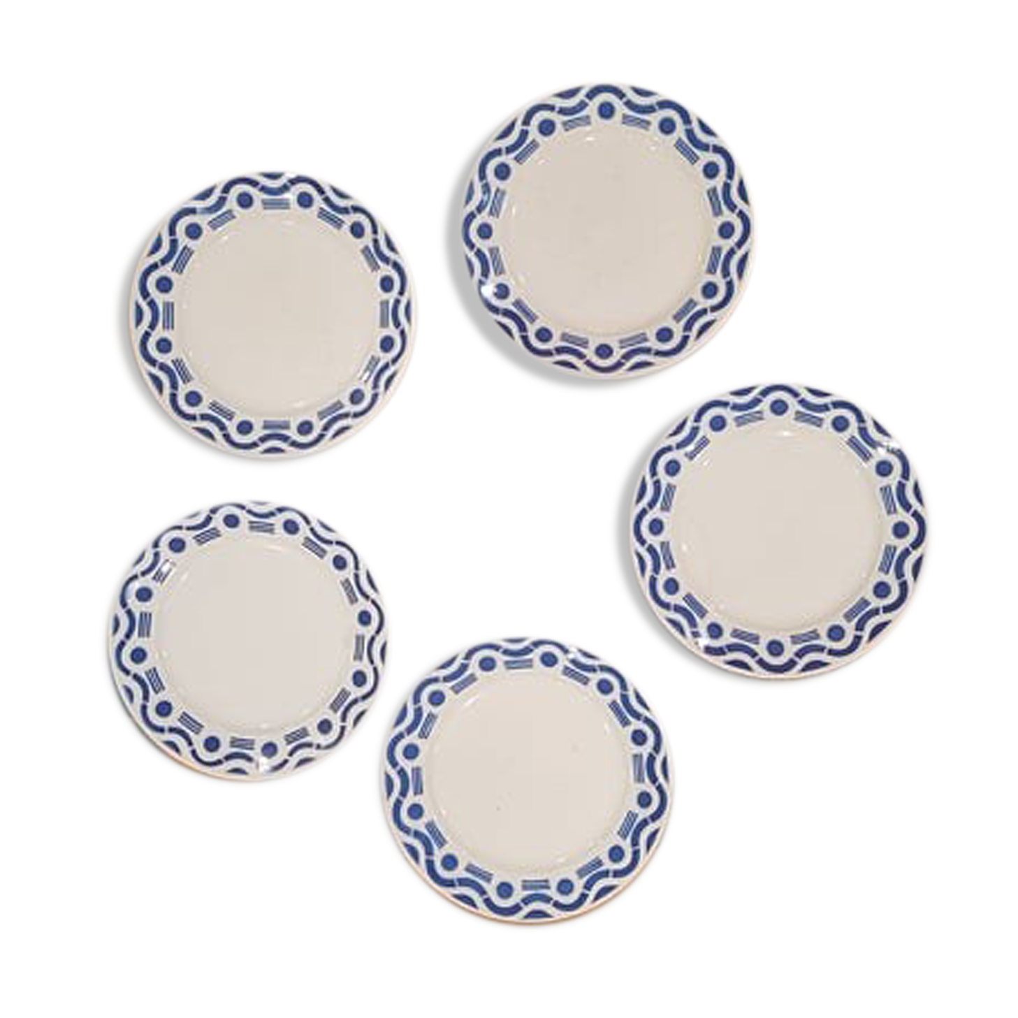 Set of 5 plates Badonviller model Azur