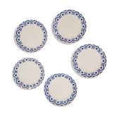 Lot de 5 assiettes Badonviller modèle Azur