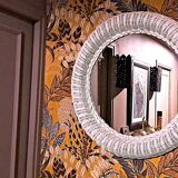 Miroir rotin blanc 1970 France objet décoration entrée Chambre grand Miroir