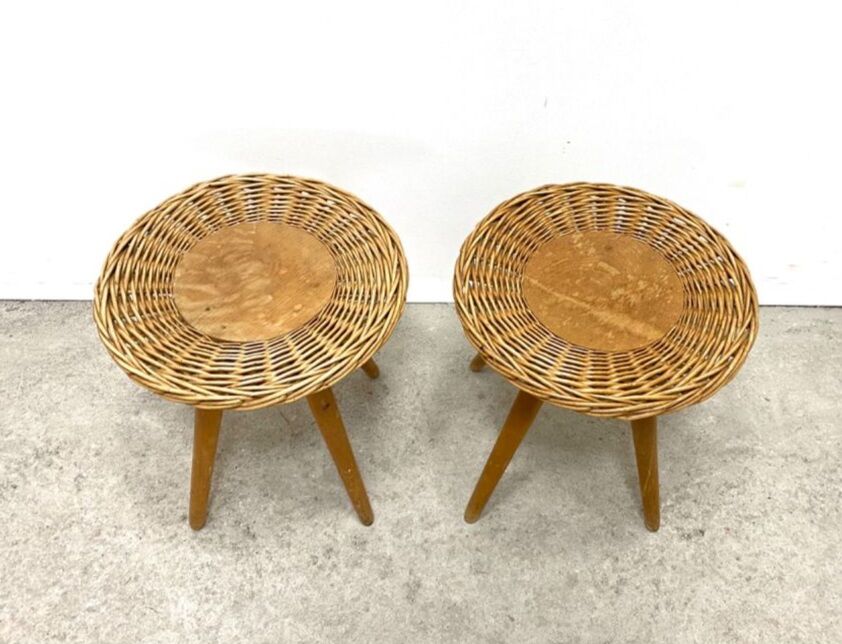 Paire de tabourets design Jan Kalus par úluv, vintage tchèque 1960s