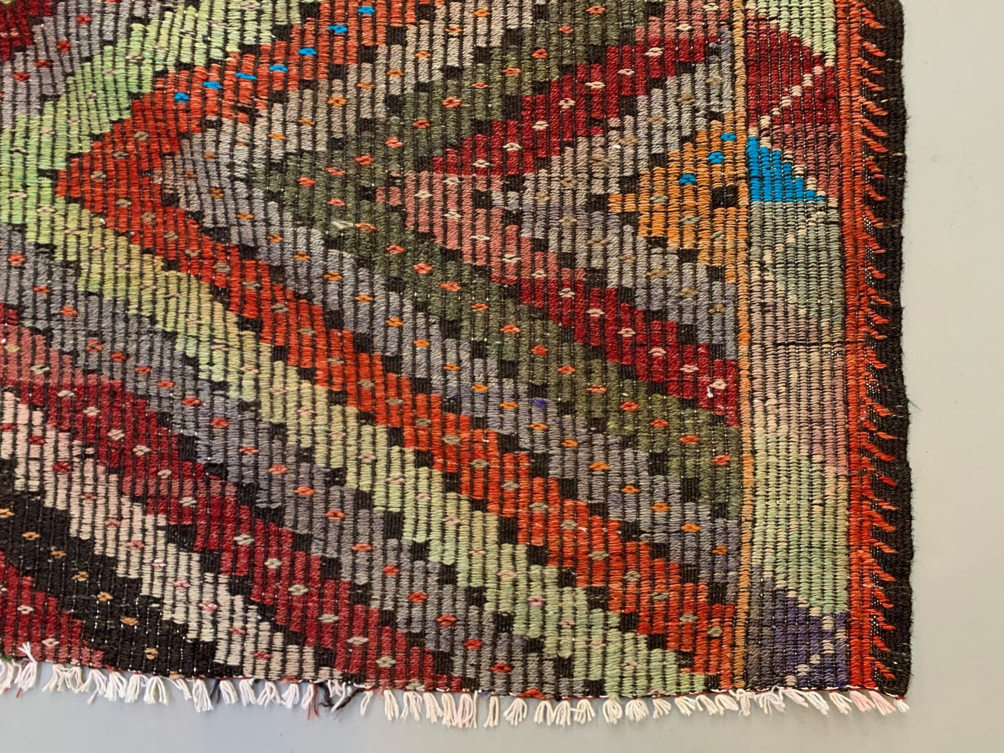 Large Vintage Turkish Kilim Rug 280x215 cm Wool Jajim Kelim