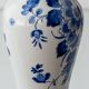 Royal Delft Blue, White, and Green Chinoiserie Bird Table Lamp, 1979