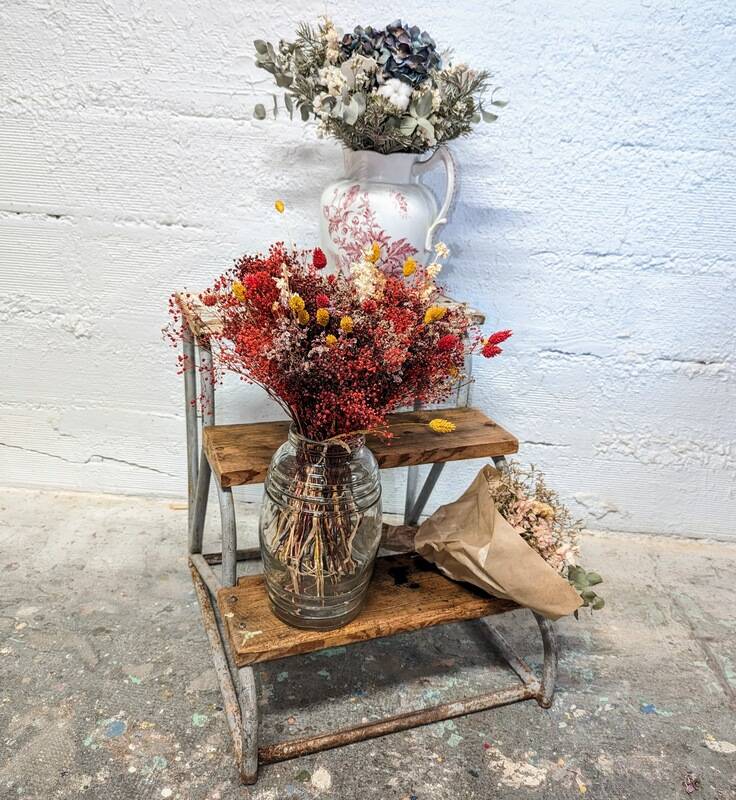 Metal and wood stepladder