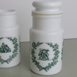 Apothecary pots in opaline