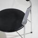4 chaises en métal chromé et cuir noir, années 1980