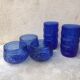 Lot of 2 glasses and 3 blue glass cups from Brazil