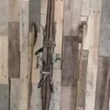 Pair of wooden ski & vintage ski poles year 1940