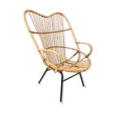 Rohe Noordwolde rattan chair, 1960, Netherlands XL siz