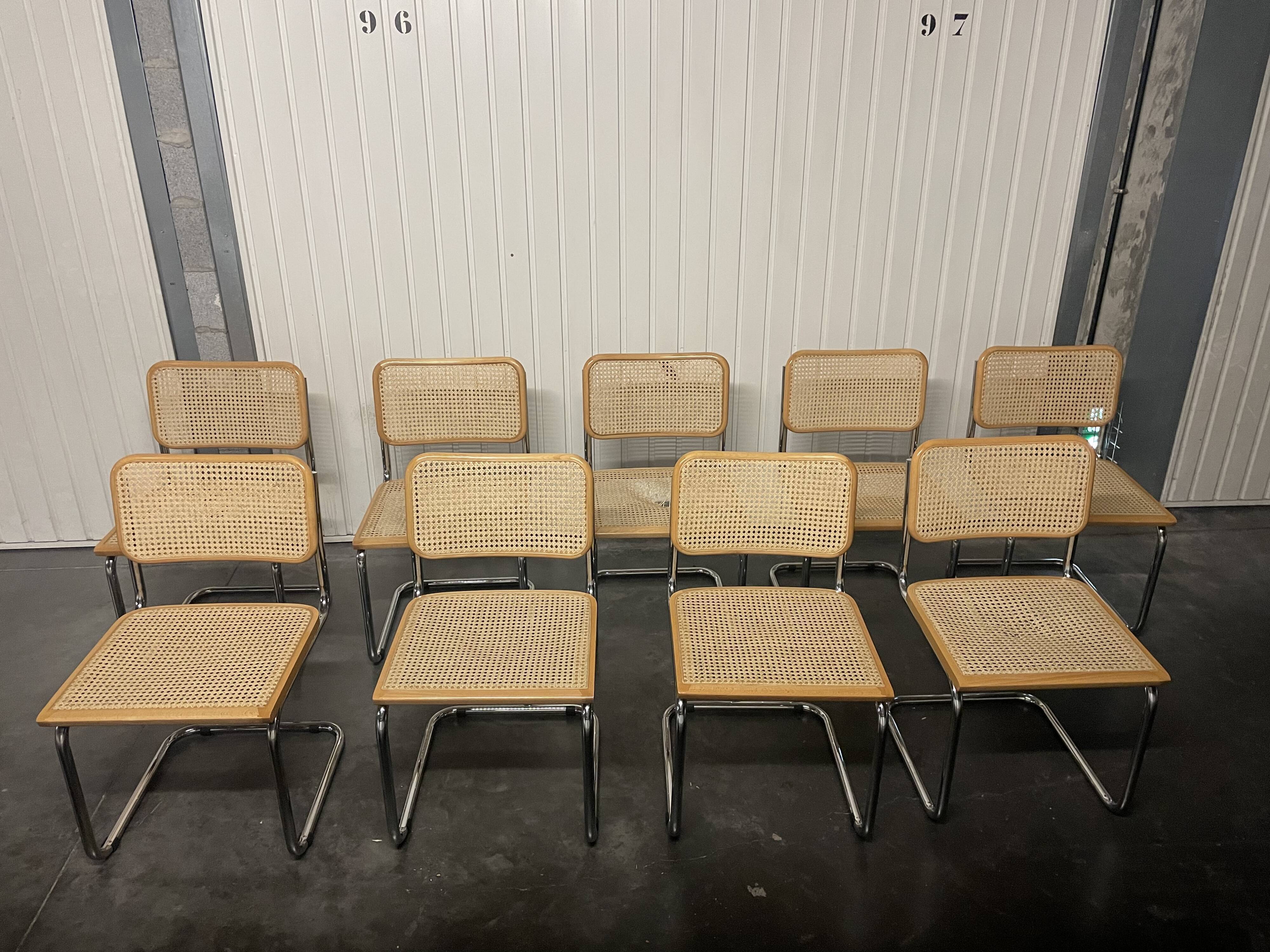 Lot de 9 chaises Cesca B32