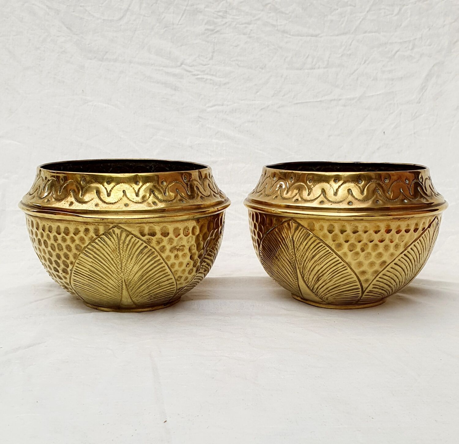 Pair of copper pot covers
