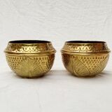 Pair of copper pot covers