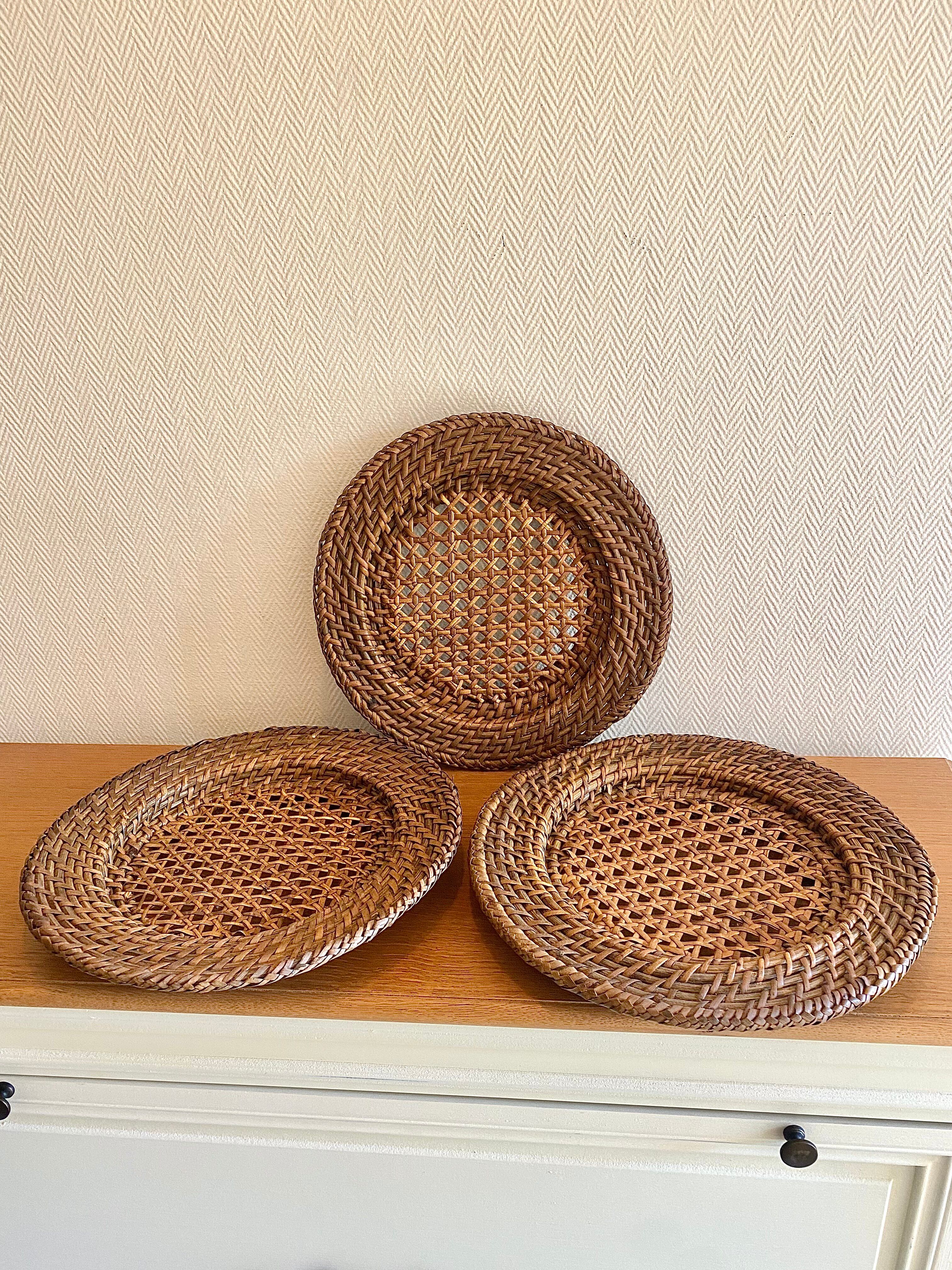 Vintage rattan placemats