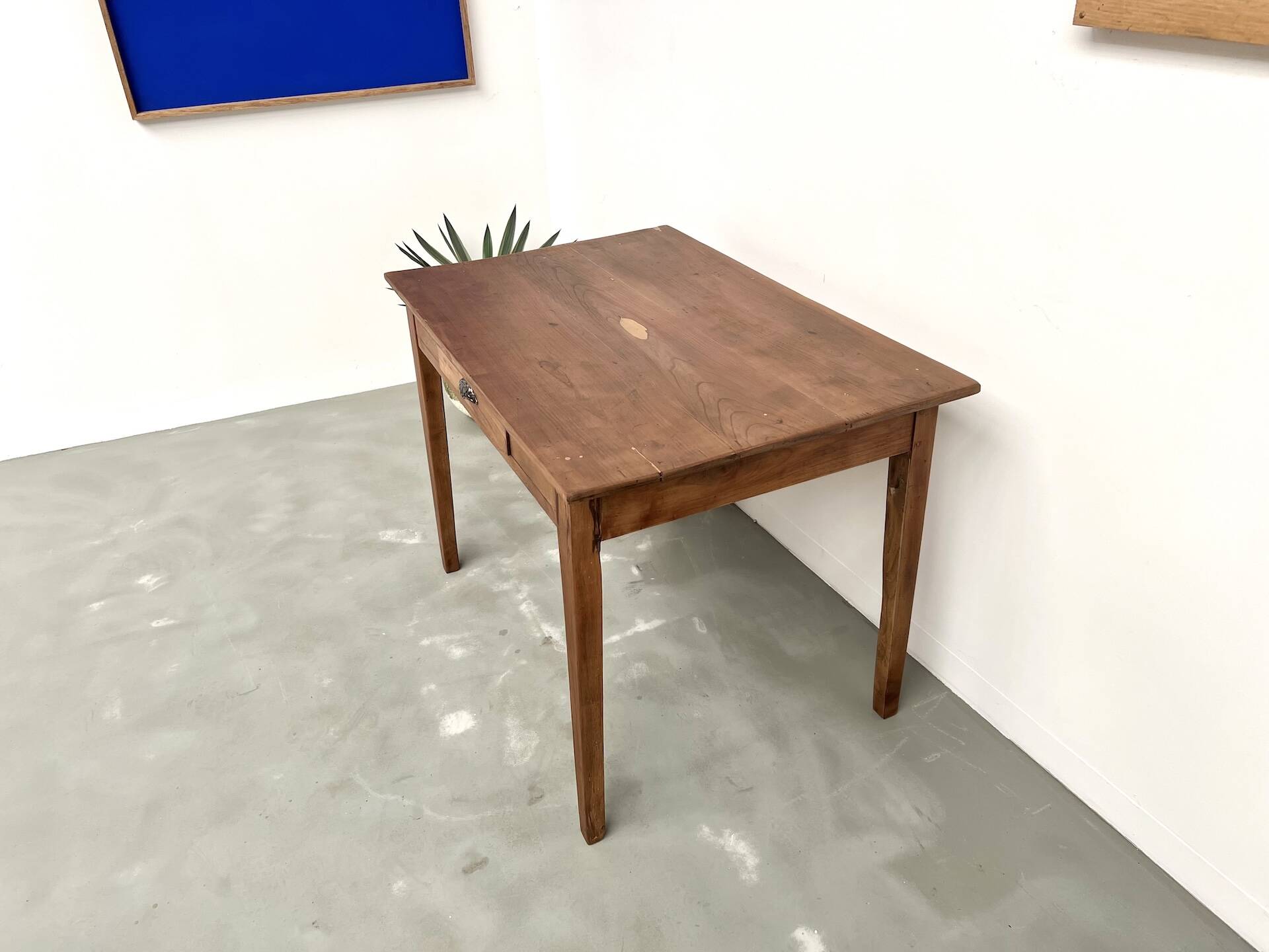 Solid cherry wood desk with spindle legs