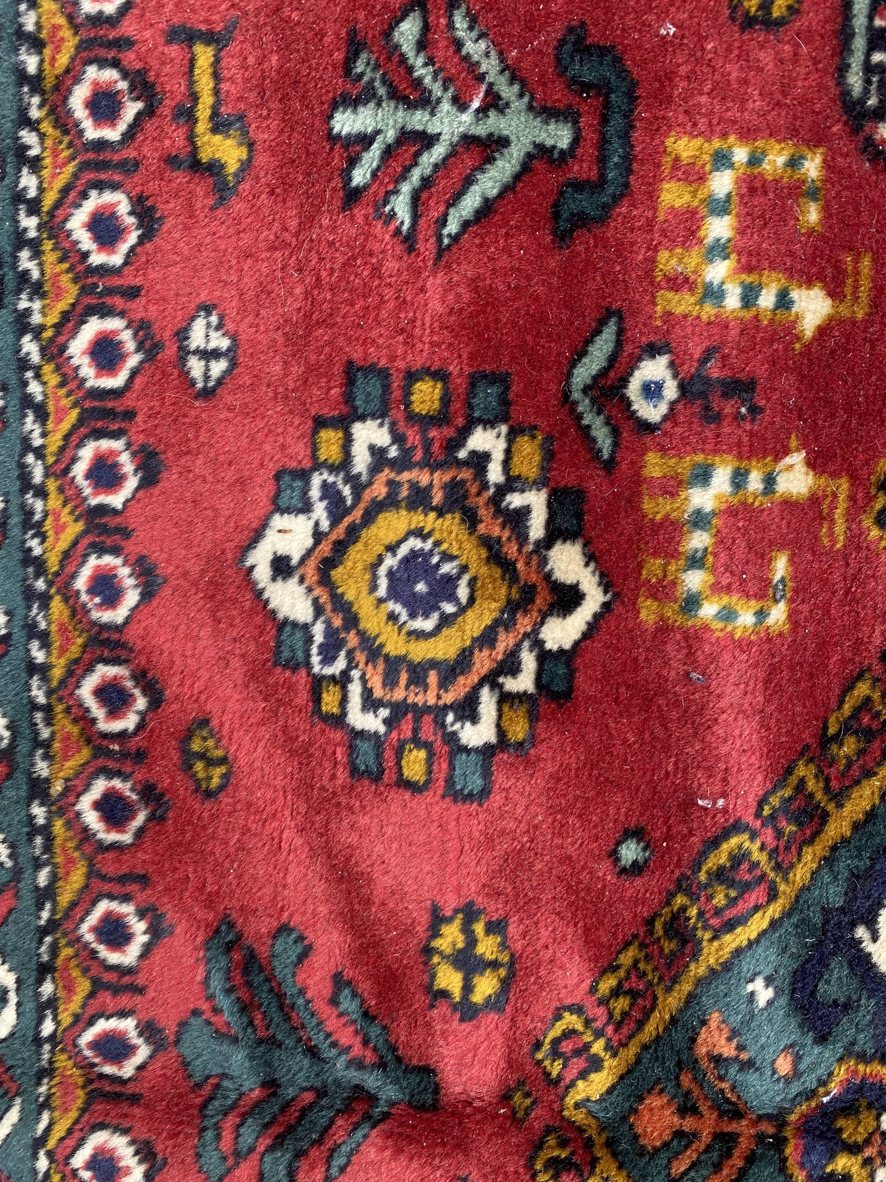 Nice large vintage carpet chirwan Azerbaijan handmade 234x310 cm