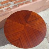 Vintage Scandinavian coffee table, tapered legs and marquetry, 1960s.