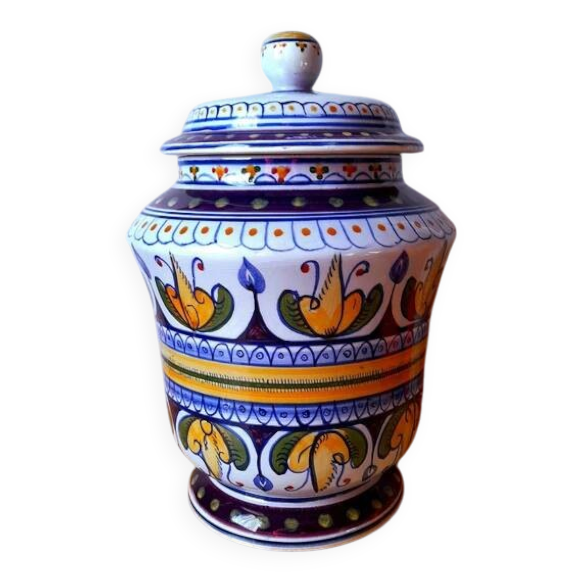 Italian ceramic apothecary jar